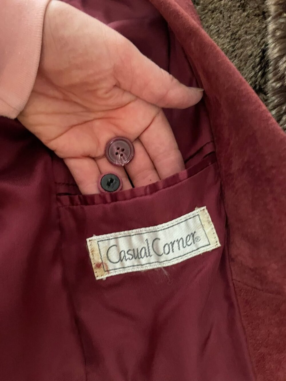 Dark Red Real Suede Leather Blazer Jacket - Picture 11 of 14